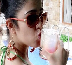 Pic Talk: Charmi’s ‘Ugadi’ wishes with Bikini & Drink