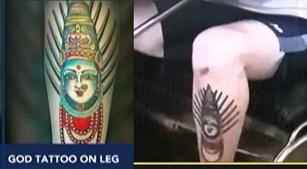 Renuka Yellamma Devi Tattoo On Australian Leg in Banglore