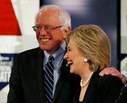 As Sanders closes in, Hillary changes tack