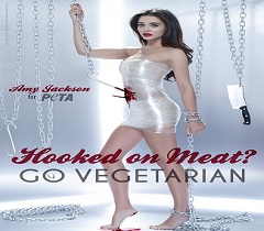 Pic: Amy poses for PETA to promote vegetarianism