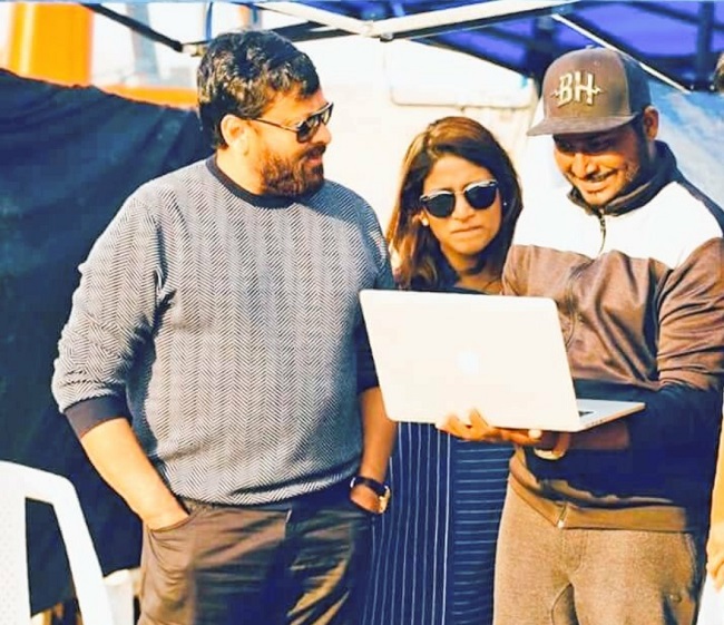 Casual Look of Megastar From The Sets of Sye Raa